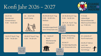 Zeitplan Konfi Kurs 26/27
